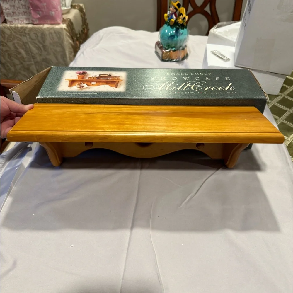 Wooden Wall Display Shelf - Brown